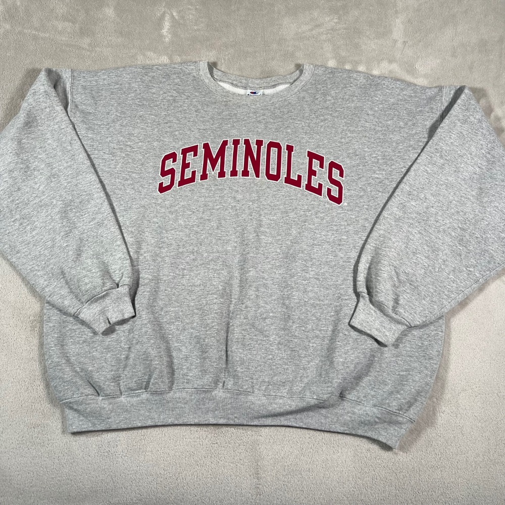 Vintage Champion Florida State Seminoles Sweatshirt Men's XXL Gray Crewneck FSU